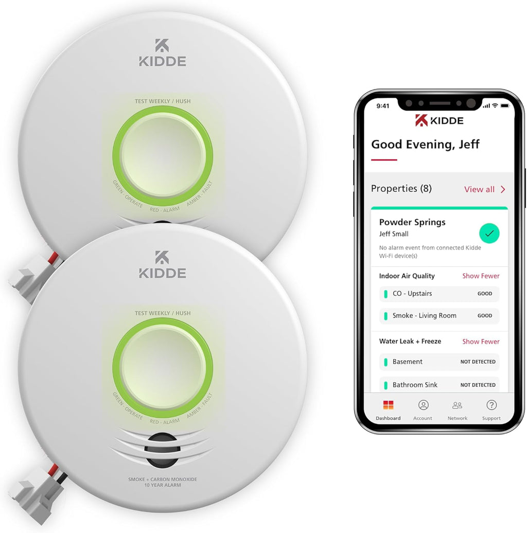 Smart Smoke & CO Detector Hardwired 2 Pack D539958