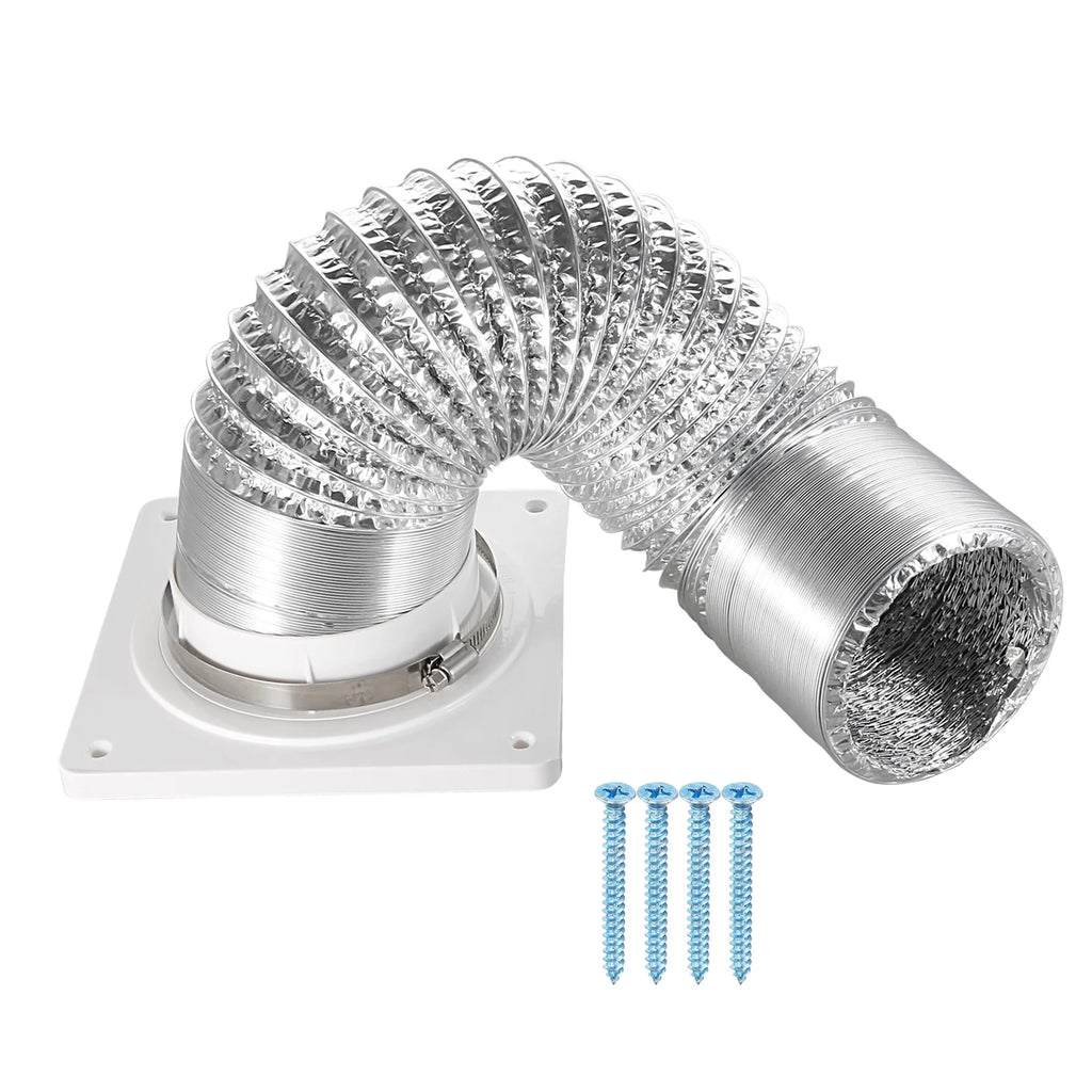 4 Inch Dryer Vent Wall Plate Adapter Ventilation Duct Flange White B11082
