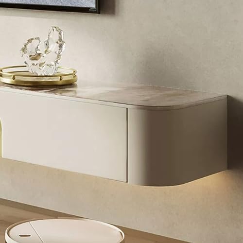 Floating TV Stand with Slate Tabletop, Wall Mounted TV Shelf, Wood Storage Hutch, 70.8/78.7 Inch F341