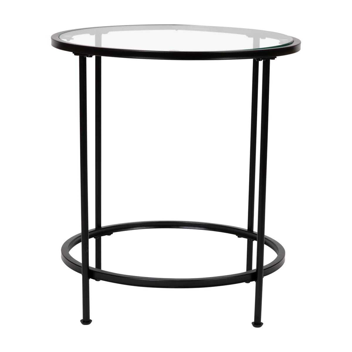 Clear Matte Black End Table V225632