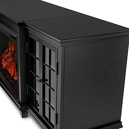 White 70" Electric Fireplace TV Stand with Adjustable Shelves S553867