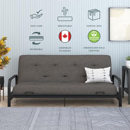 8-Inch Pocket Spring Coil Futon Mattress, Full, Taupe Gray B598