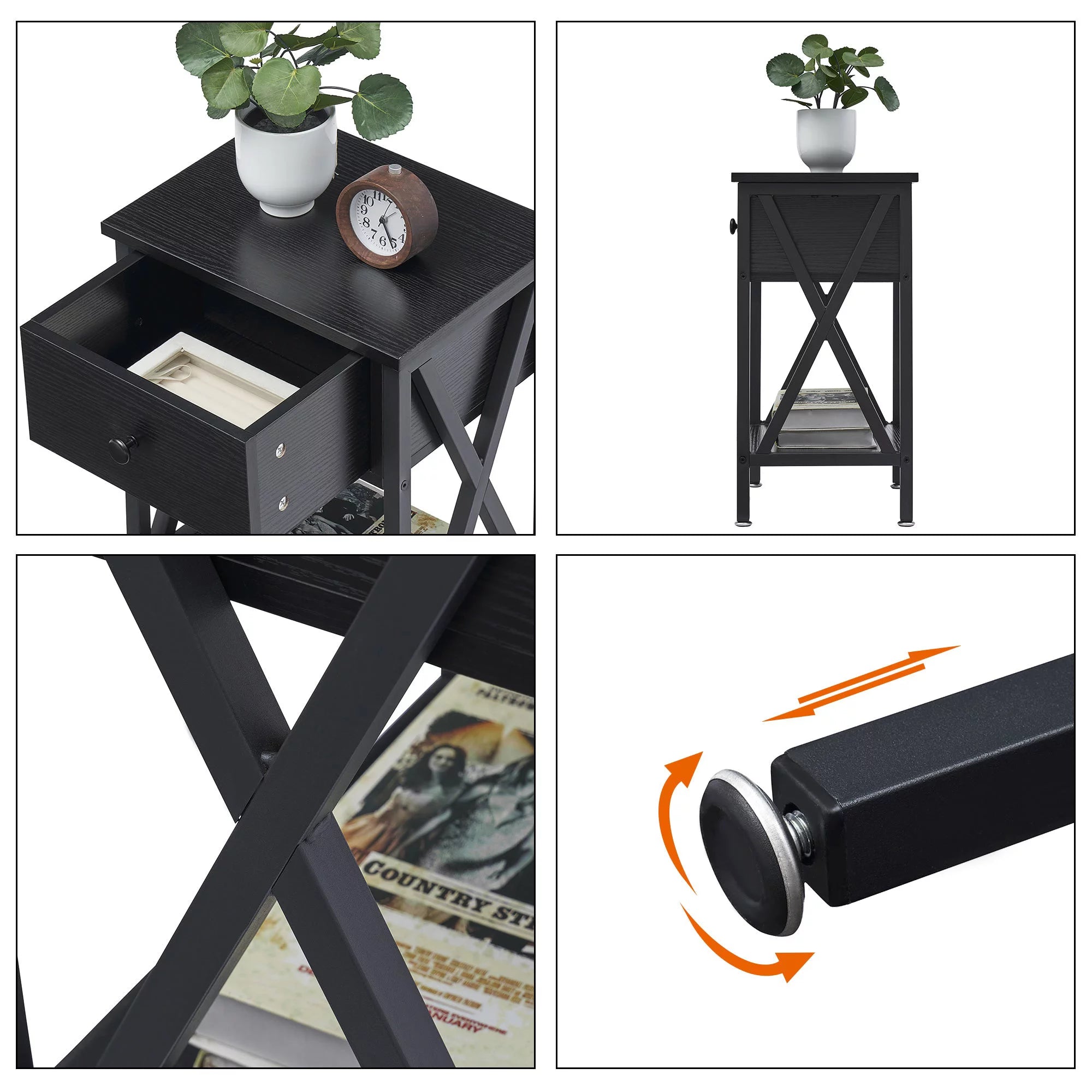 3-Piece Upholstered Bed Frame and 2 Nightstand C178524
