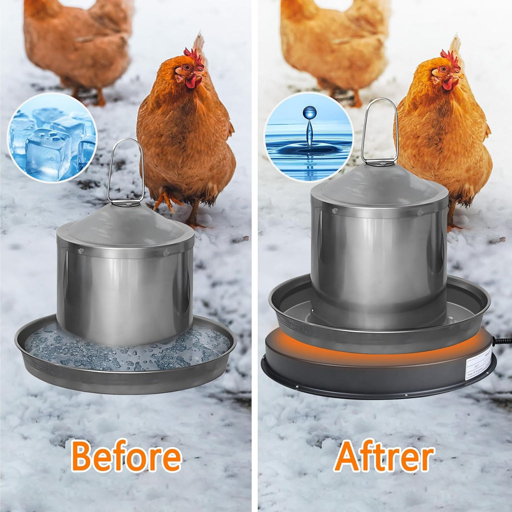 15IN 125W Heated Chicken Waterer Base with Thermostat O8546