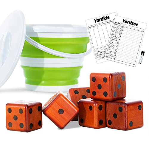 Giant Wooden Yard Dice, Set of 6 P2013