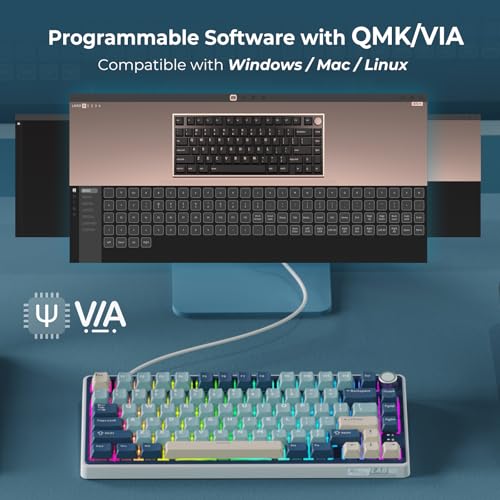 75% Wireless Mechanical Keyboard with Knob and PBT Keycaps Z331583