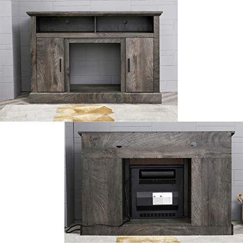 Electric Fireplace TV Stand Entertainment Center Corner Fire Place Heaters Tv Console for TVs up to 42" Wide, Rustic Y78591