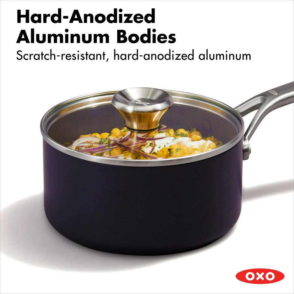 10 Piece Hard Anodized Nonstick Cookware Set, Black L20716