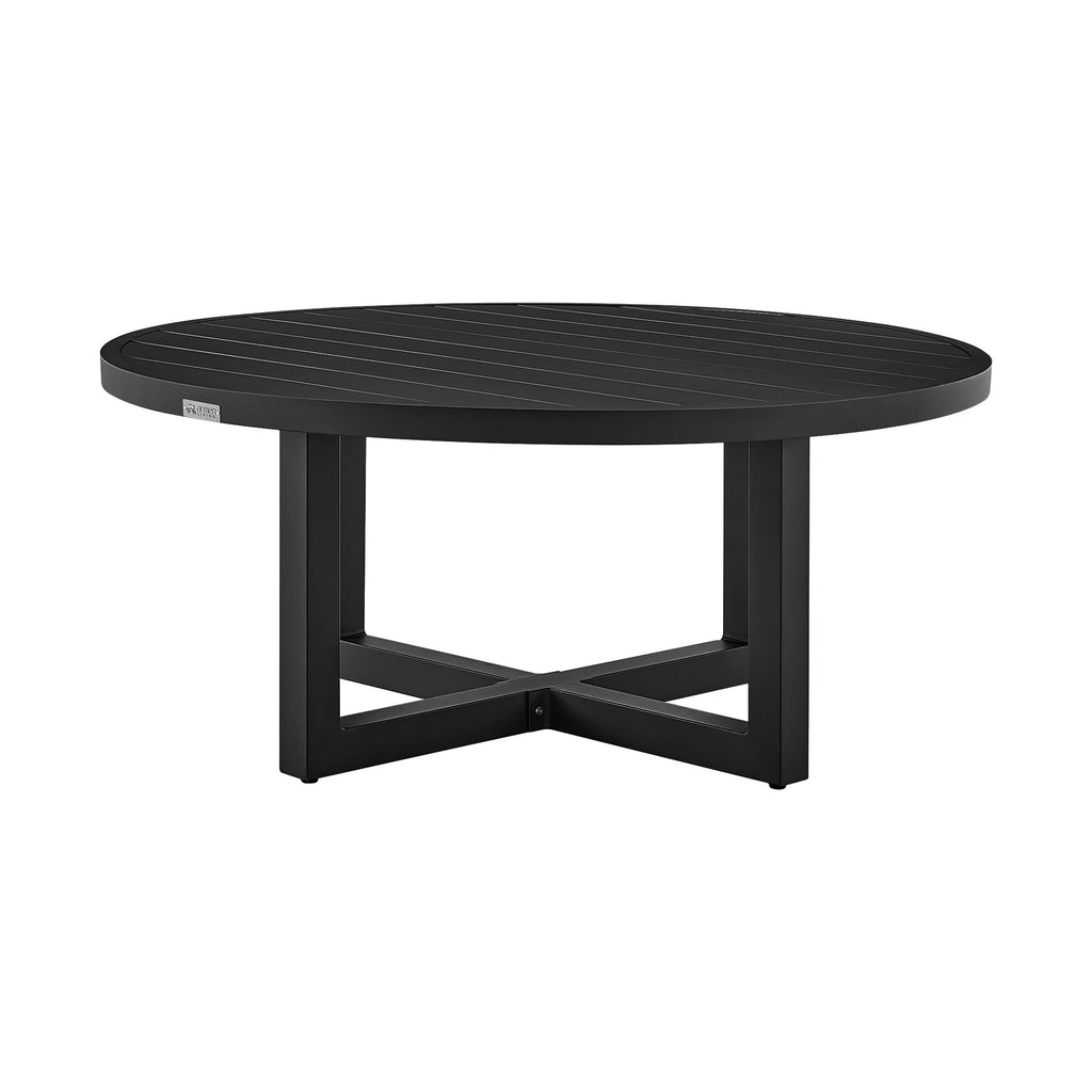 Black Aluminum Round Coffee Table U6060