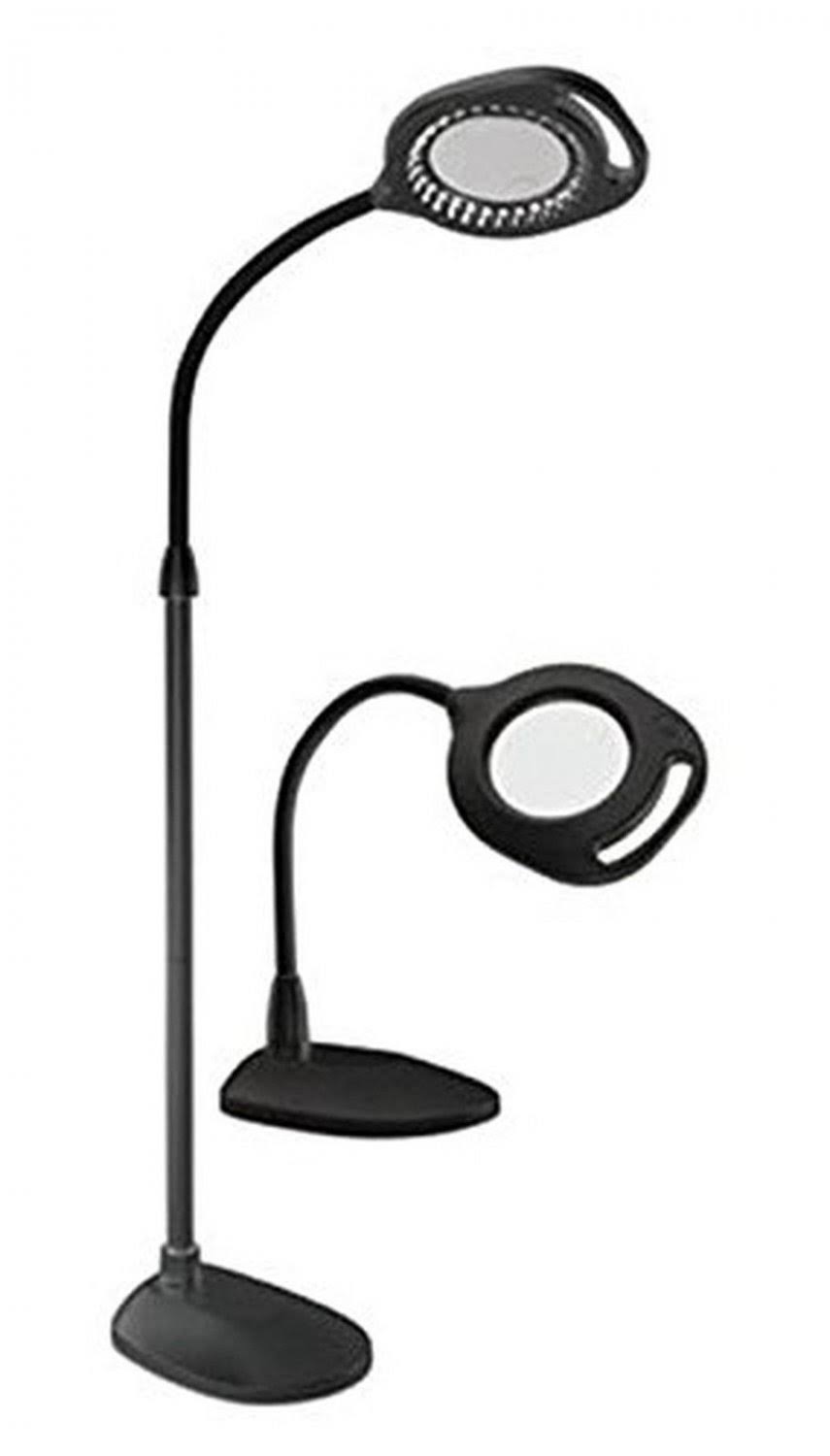 Black 2-in-1 LED Magnifier Floor and Table Light I741821