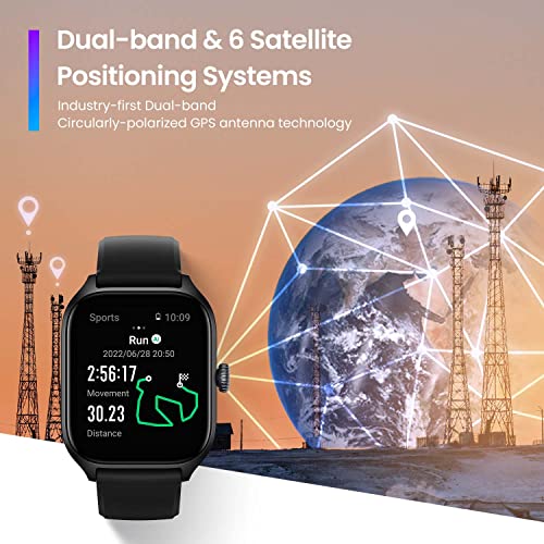 Black 43mm Smart Watch with GPS P610466