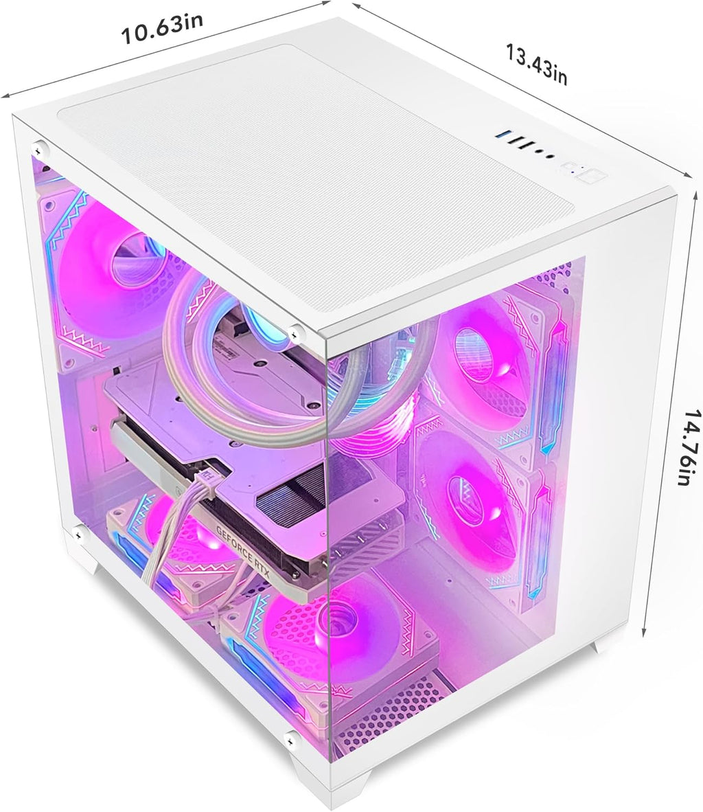 White Gaming PC with AMD Ryzen 5 5600X RTX 4060 16GB DDR4 RAM 1TB M.2 SSD X4555