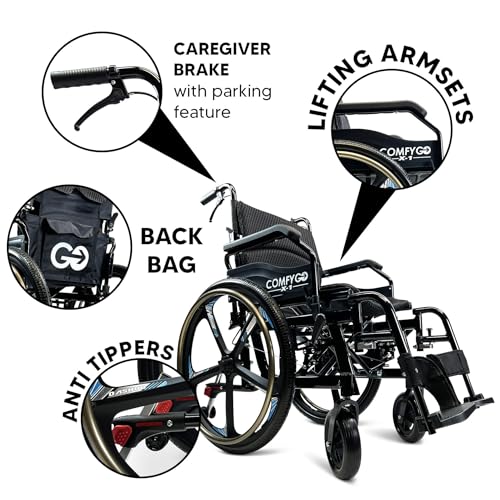 Black 17.5" Seat Width Self Propelled Wheelchair A857474