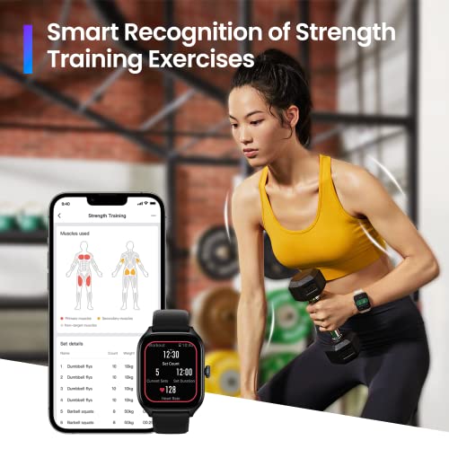 Black 43mm Smart Watch with GPS P610466