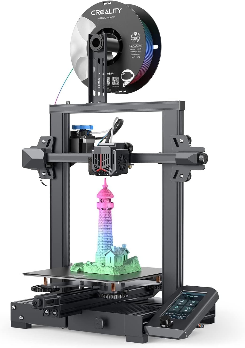 3D Printer with Auto-Leveling CR-Touch Silent Motherboard Stainless Platform Full-Metal Extruder 220x220x250mm U6075