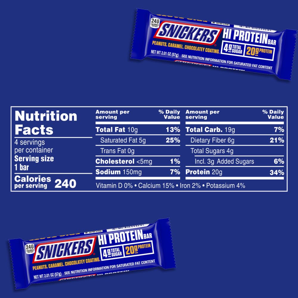 Peanut & Caramel Hi Protein Bar, 8.04 oz, 4 ct Box Q7205