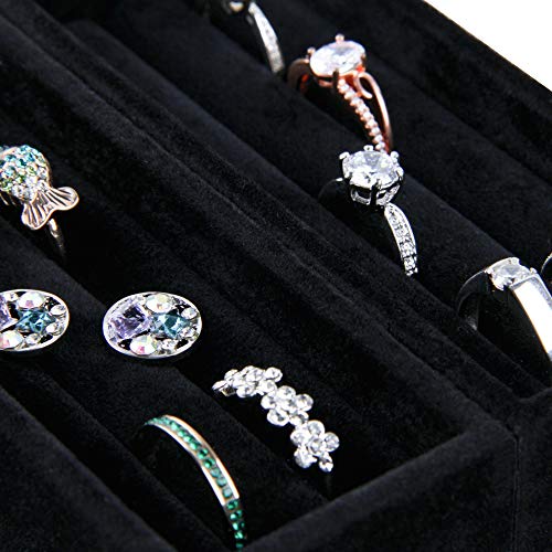 2PCS Black Velvet 8 Slots Jewelry Tray V393959