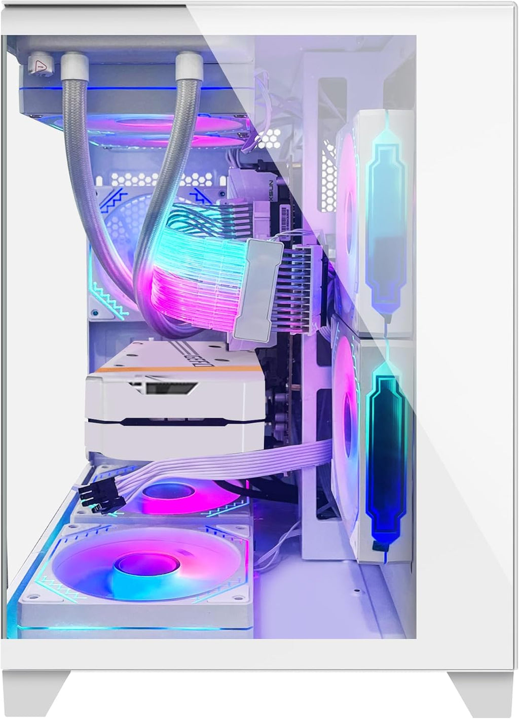 White Gaming PC with AMD Ryzen 5 5600X RTX 4060 16GB DDR4 RAM 1TB M.2 SSD X4555