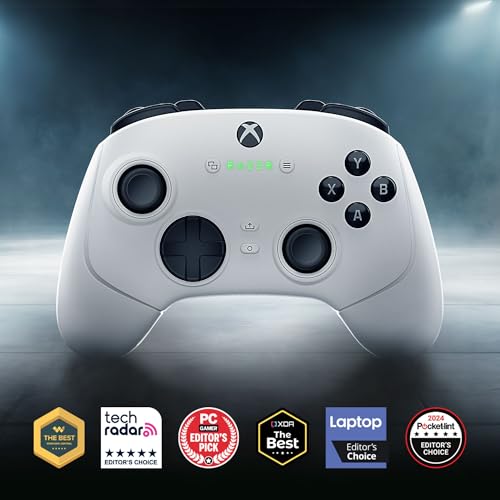 White Wireless Gaming Controller with 6 Remappable Buttons E65177