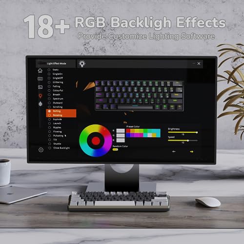 60% Wireless Mechanical Gaming Keyboard with Hot Swappable RGB J3224
