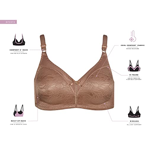 Women's Double Support Wireless Lace Bra O13018