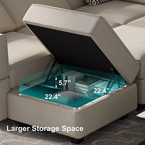 Oversized Modular U Shaped Sectional Sofa with Storage Velvet Black X99662
