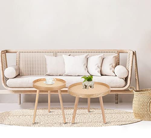 Black Small Round Rattan Side Table Z8440
