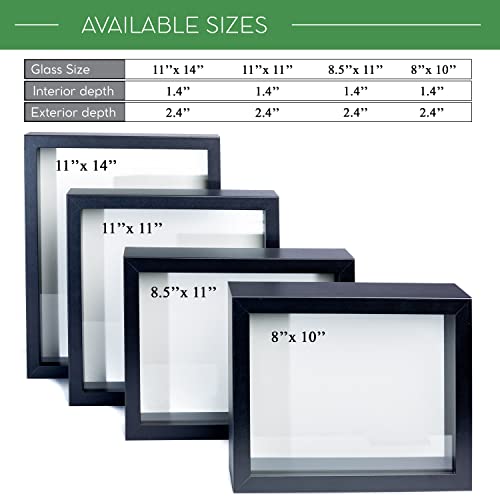 11” x 11” Dark Oak Wooden Shadow Box Frame with Tempered Glass Q821