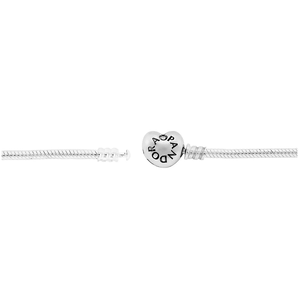 Sterling Silver Snake Chain Charm Bangle Bracelet S648