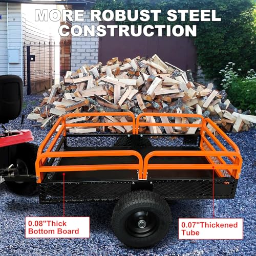 Heavy Duty Steel Dump Cart 1600LB Capacity with Dual Dumping Modes F23510