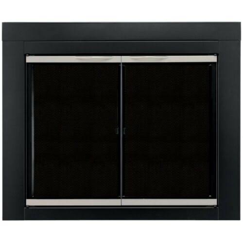 Black Small Fireplace Glass Door U11527