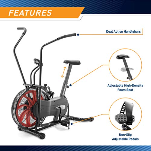 Air-Resistance Exercise Fan Bike With Dual Action Handlebars V9732