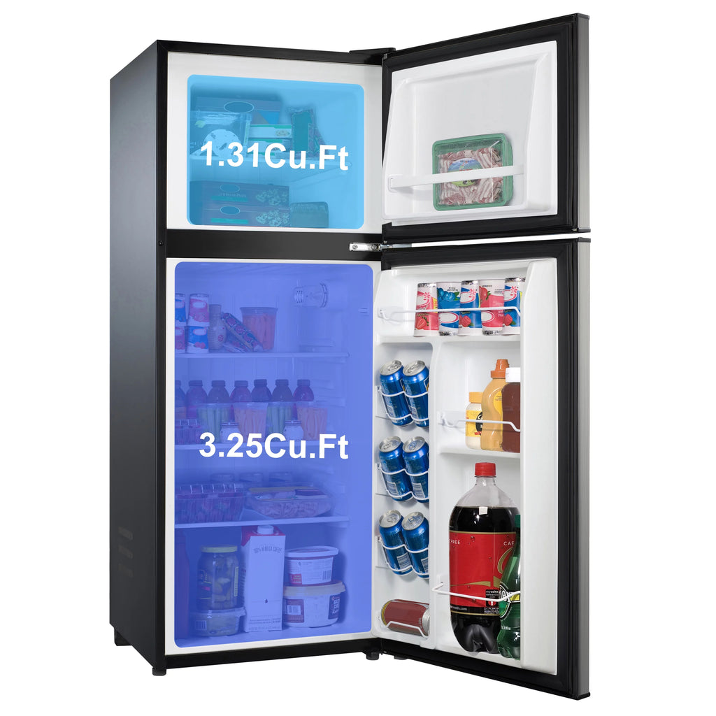 Stainless Steel Two Door Mini Refrigerator with Freezer S955