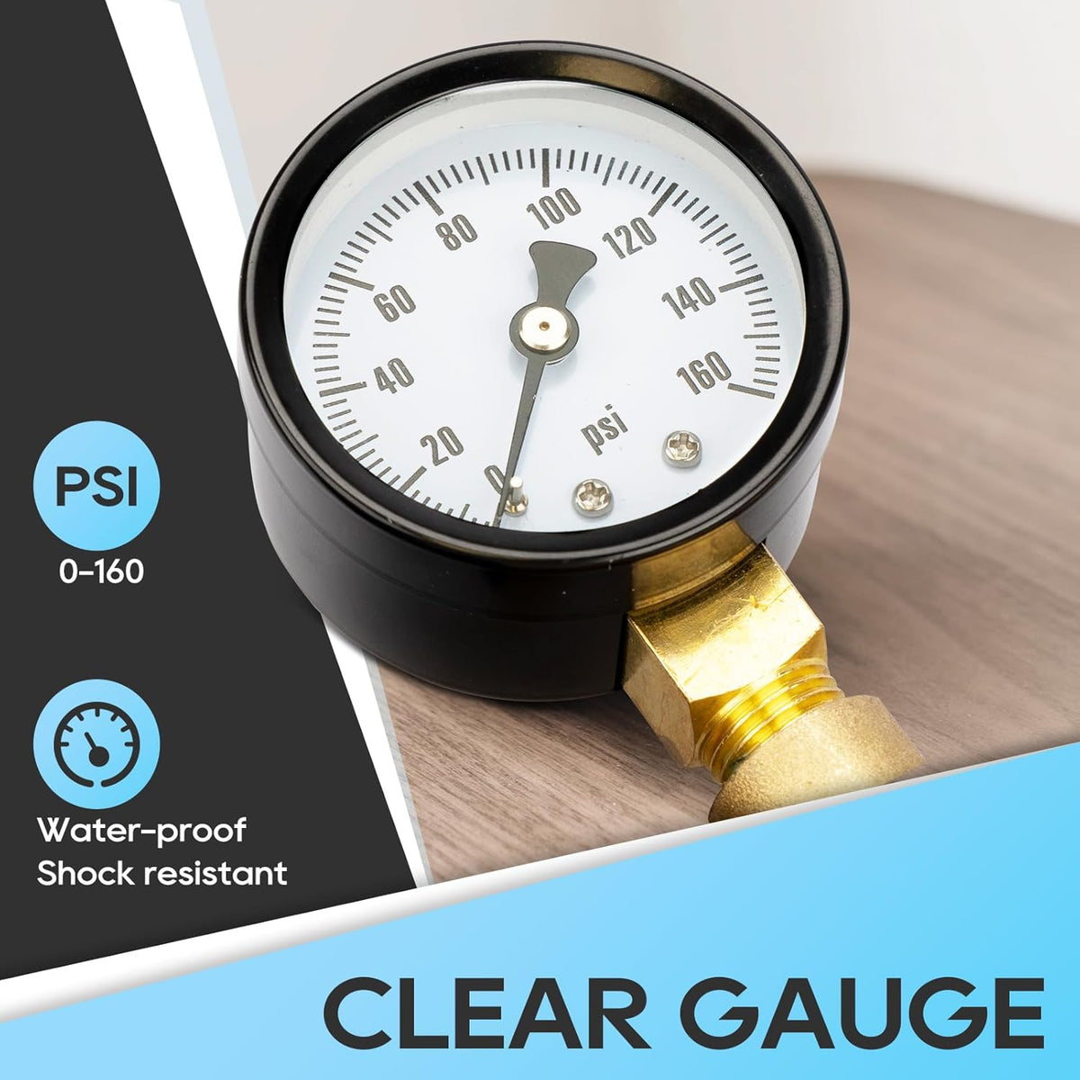 Brass Lead-Free Adjustable RV Water Pressure Regulator Valve with Gauge and Inlet Screen Filter B382