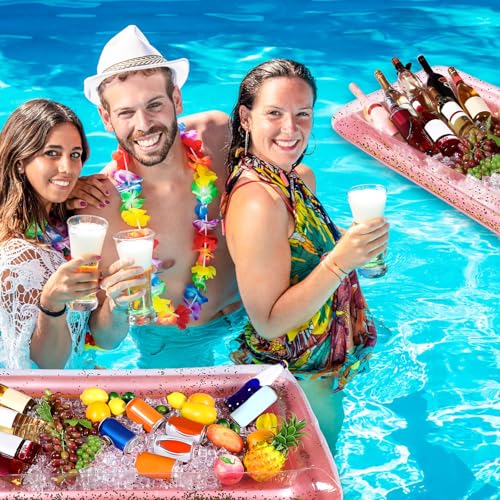 4 Pcs Inflatable Serving Bar Food Cooler Buffet with Glittering Confetti Inflatable Ice Tray M568