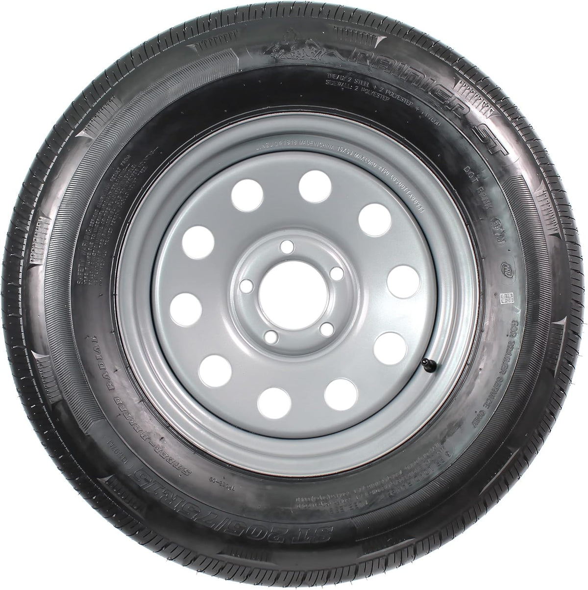 Gray Modular Trailer Tire On Rim ST205/75R15 5 Lug Wheel E453967