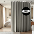 White Room Divider Curtain with Ceiling Track and Hooks, 1 Panel, W 8.3 x H 7ft K350