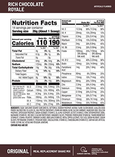 Original Rich Chocolate Meal Replacement Powder, 10g Protein, 14 Servings K97601