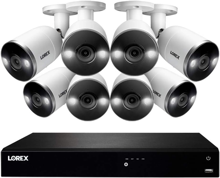 4K Security Camera System, 16-Channel 3TB NVR with 8 Indoor/Outdoor Wired IP POE Metal Cameras V7861