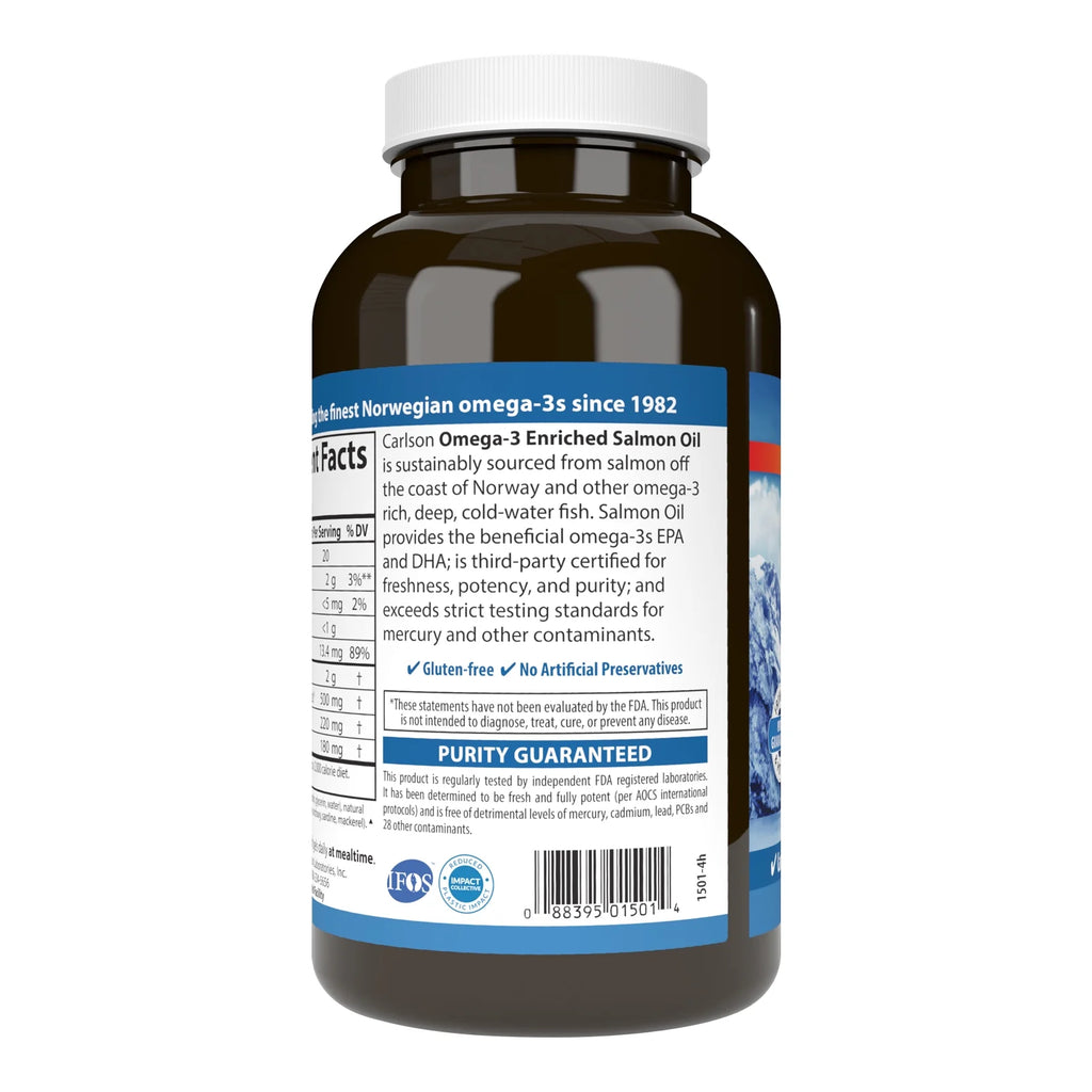 Norwegian Salmon Oil 500 mg Omega-3s 180 Softgels U7321