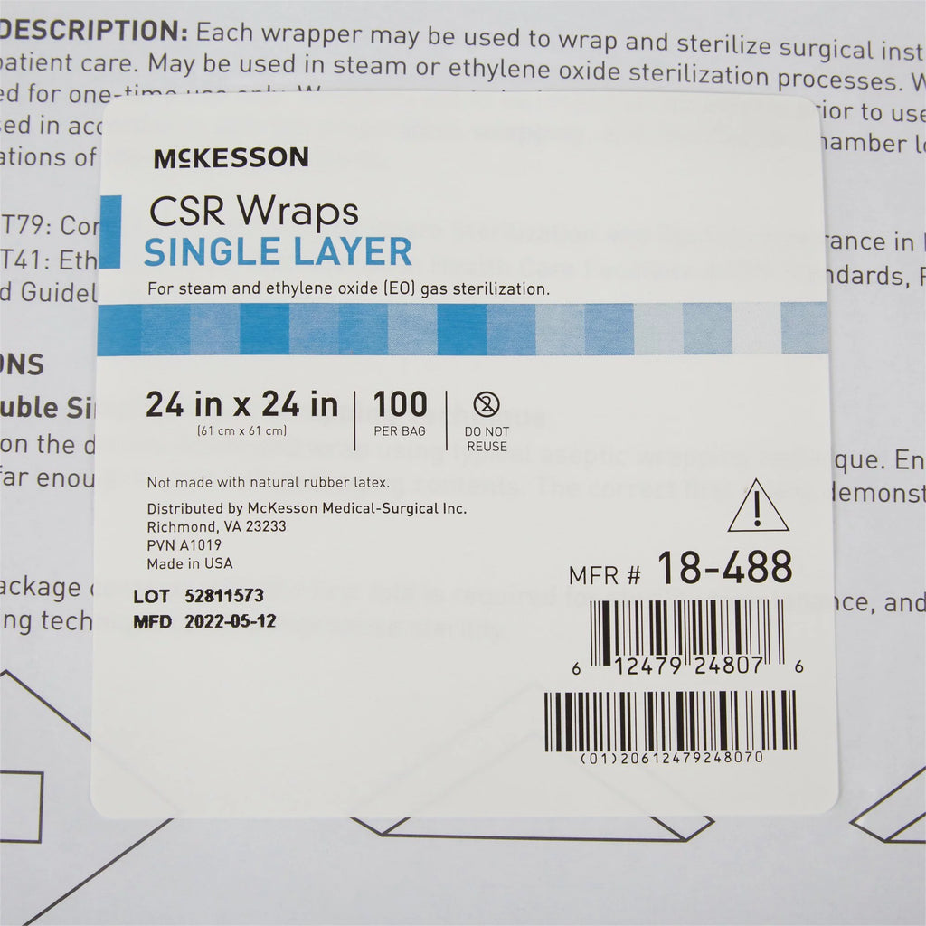 Sterilization Wrap Blue 24 x 24" 100 Ct I32678