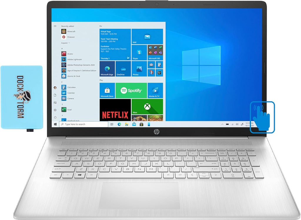17.3" HD Touchscreen Laptop, AMD Ryzen 5 5500U, 16GB RAM, 128GB PCIe SSD + 1TB HDD, AMD Radeon, Win 10 H F6911