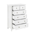 White 6 Drawer Dresser with Metal Handles W843