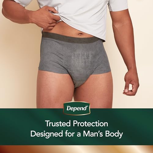 Disposable Incontinence Underwear for Men, Grey, Small/Medium, 20 Count B2324