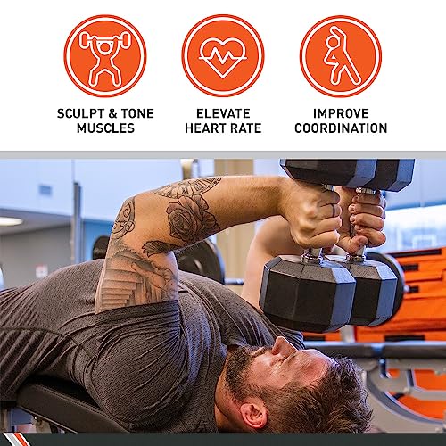 Pair Rubber Encased Hex Dumbbell A135770