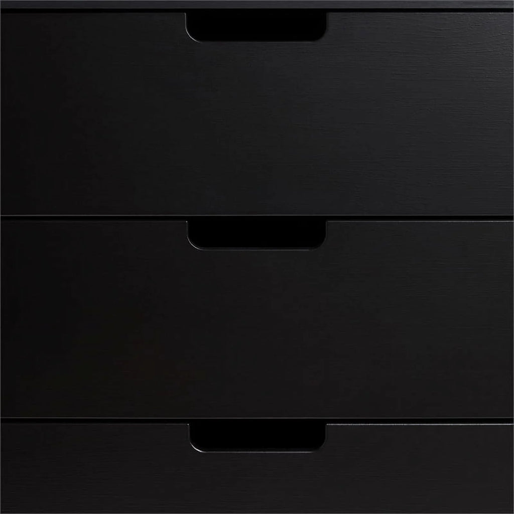 Black 6 Drawer Wood Dresser A9018