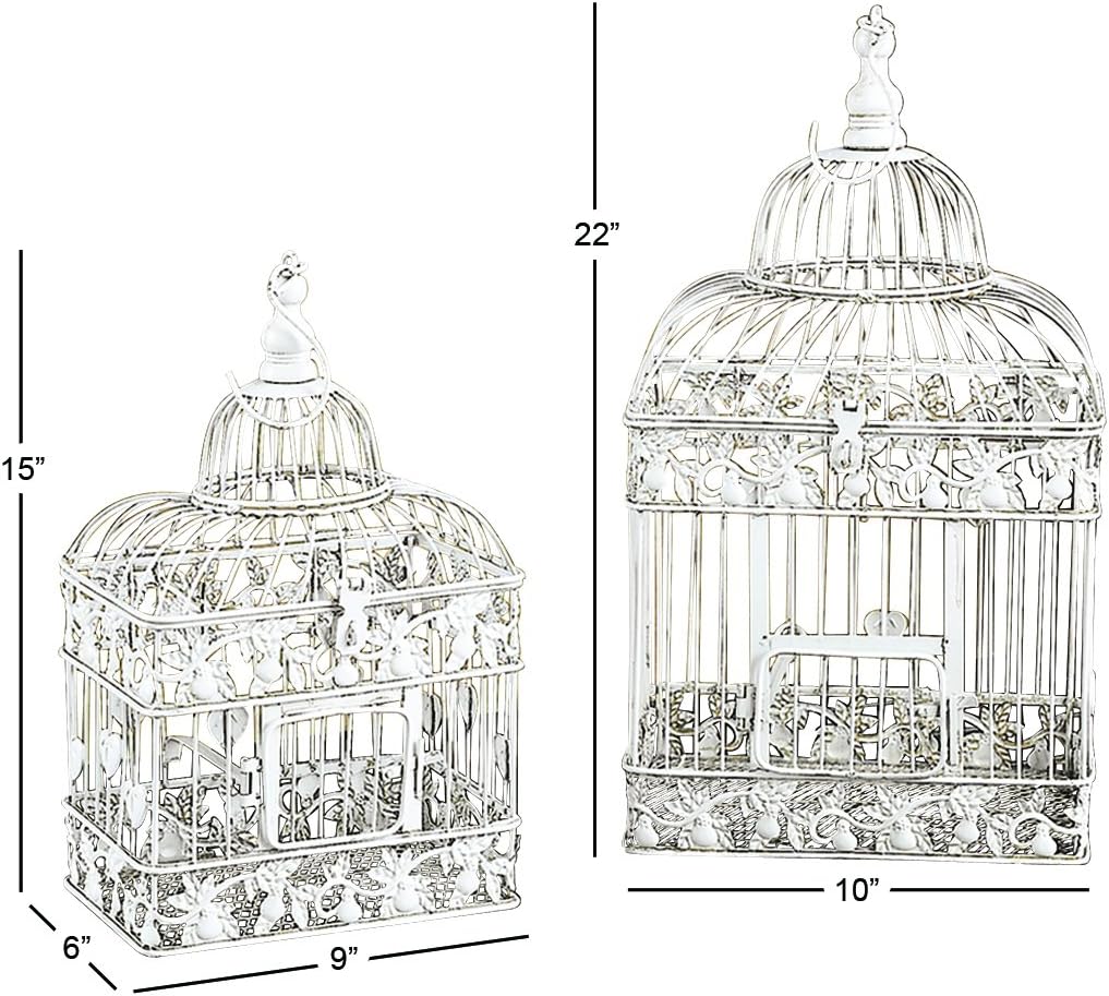 White Metal Birdcage U6316