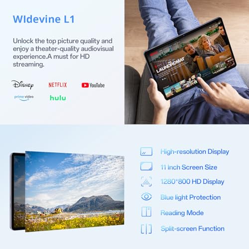 Gray 11 Inch 2-in-1 Tablet with Keyboard F751