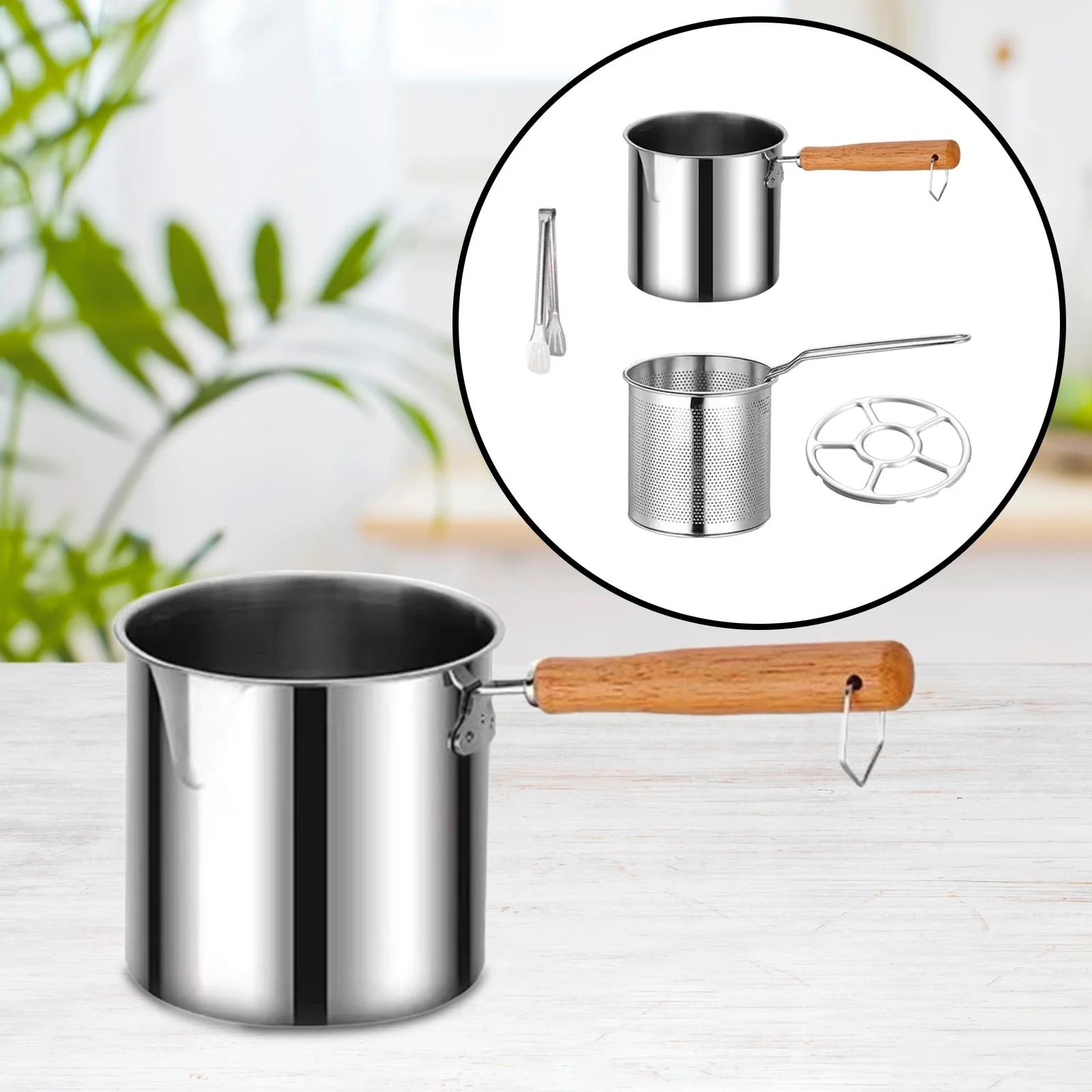 Deep Frying Pot with Strainer Basket with Handle L848710