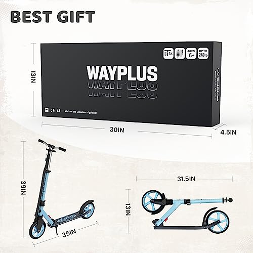 Kick Scooter, Foldable, Lightweight, 8IN Wheels, Max Load 240 LBS F7865